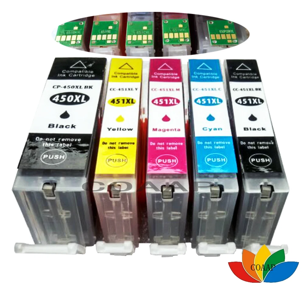 1Set For Canon PGI 450 CLI 451 Compatible Ink Cartridge For Canon Pixma MG6340 MG5420 MG5640