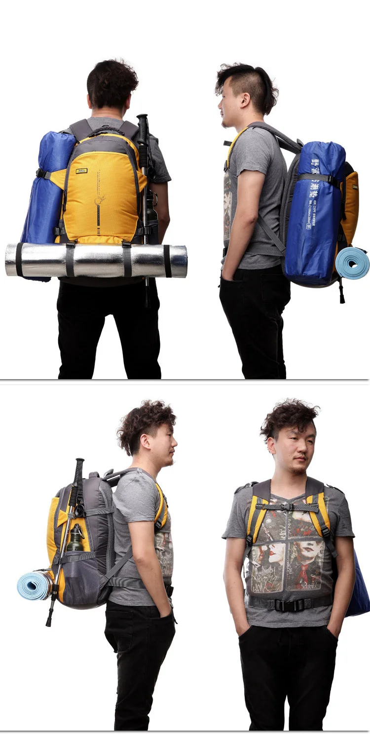 Discount 45L Nylon Waterproof Climbing Bags Men Women Bicycle Travel Mountain Hiking Backpacks Ultralight Outdoor Camping Sports Bag 7