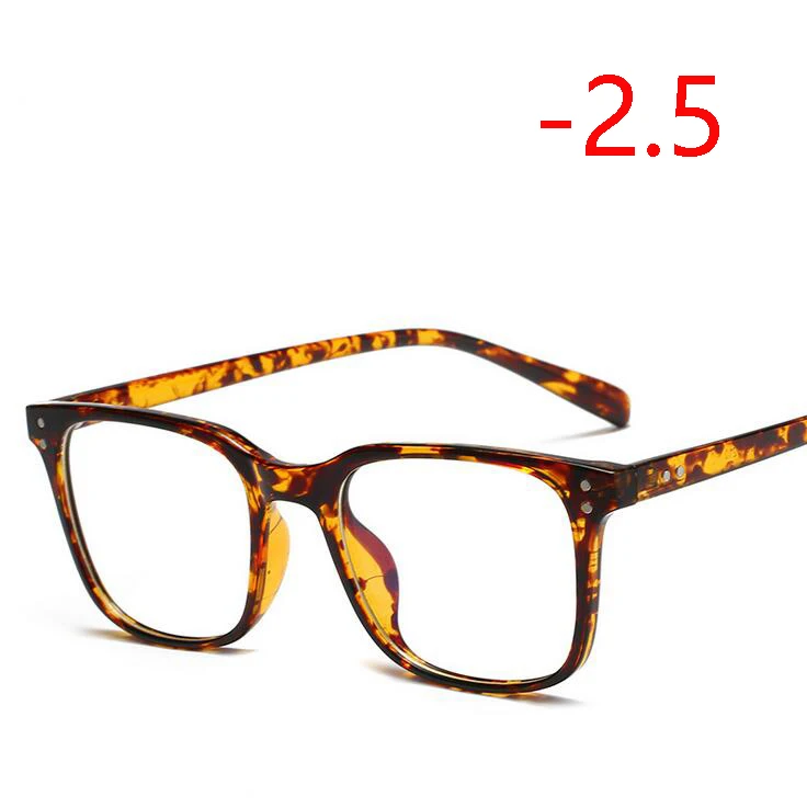 1,56, асферические линзы, очки по рецепту, для женщин и мужчин, Ретро стиль, Rice Nail TR90, квадратные очки для близорукости, черная оправа, 0~-4,0 - Цвет оправы: Myopia 250