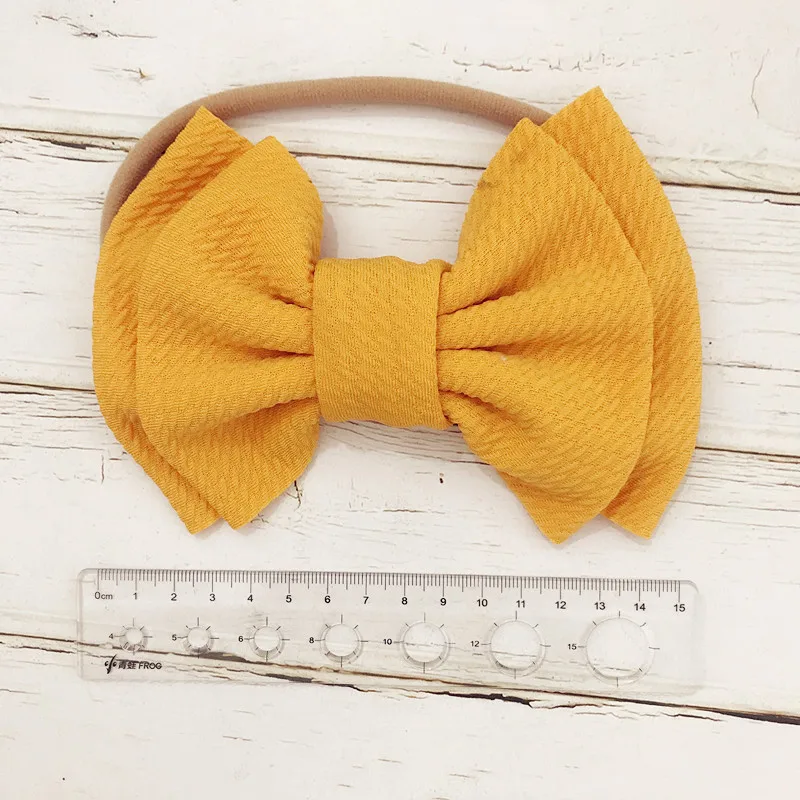 

16 pcs/lot, Infant Baby Girls big bow on soft nylon headbands, Sewn Headwraps