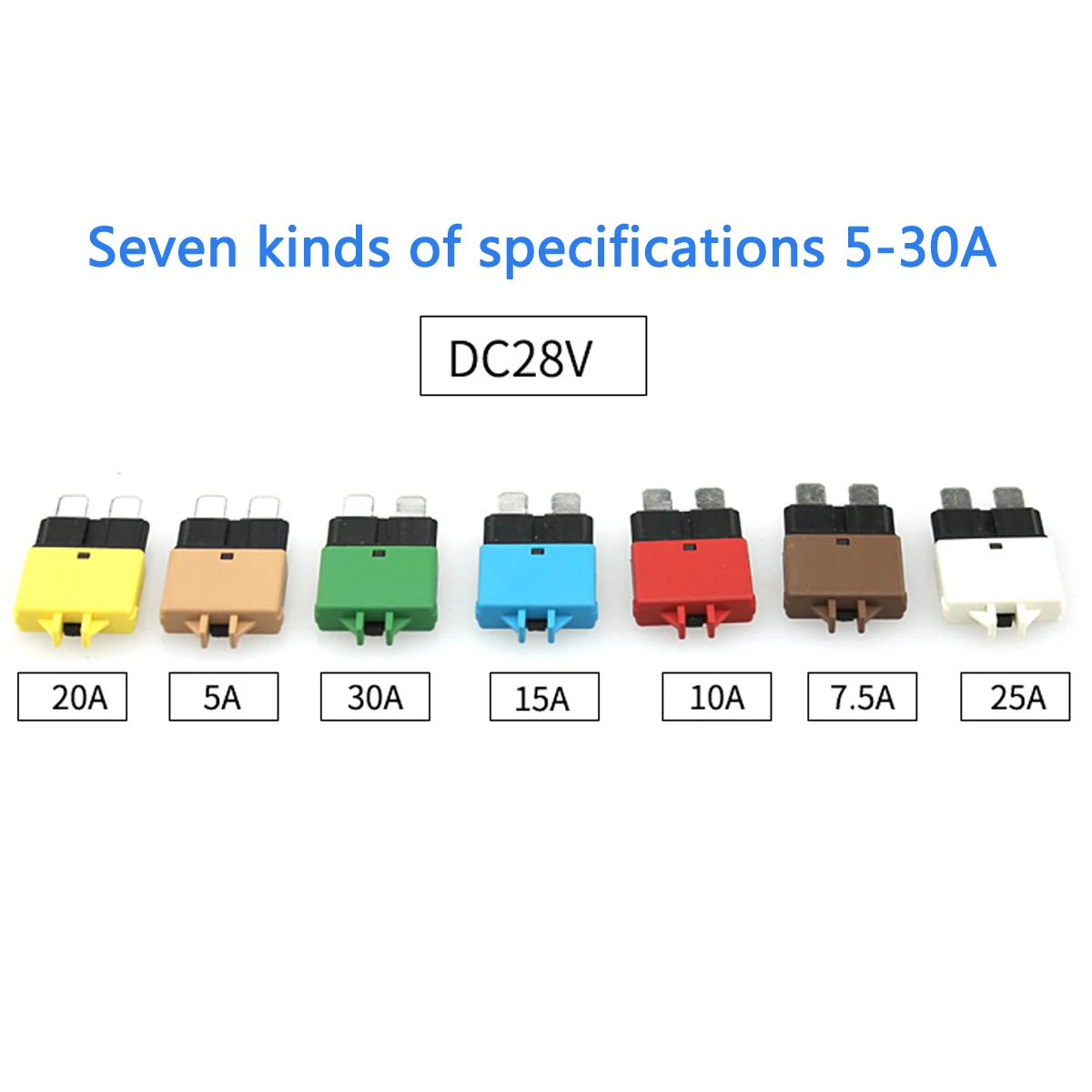 

1x Circuit Breaker Blade Fuse 12V 24V Manual Resettable 5A 7.5A 10A 15A 20A 25A 30A Car Marine Rally ATC Circuit Breakers
