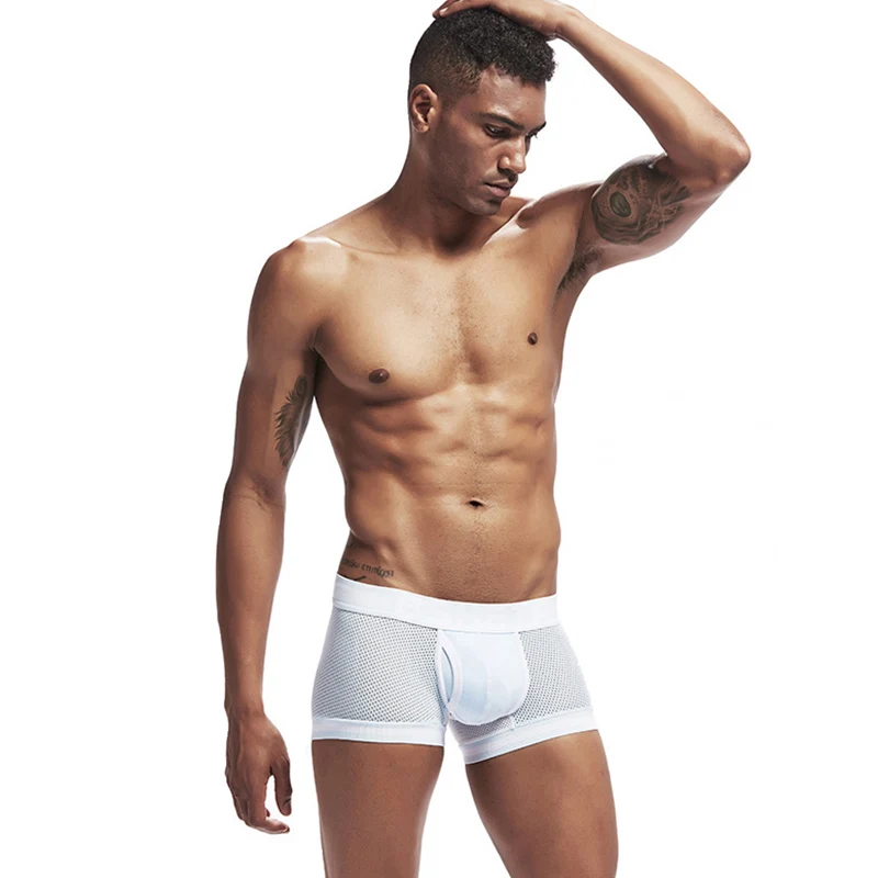 3 шт. / Упак. Мужчины Boxer Underwear BSHETR Сетка Дышащие Мужские Боксеры Сексуальные
