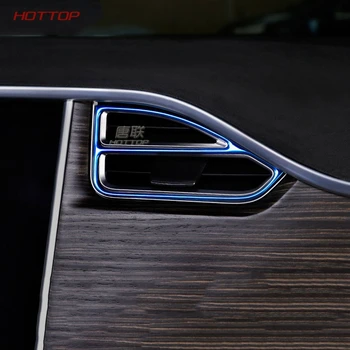 شراءغطاء منفذ تنفيس هواء لوحة القيادة من الفولاذ المقاوم للصدأ لطراز تسلا X Model S 2014 2015 2016 2017 2018