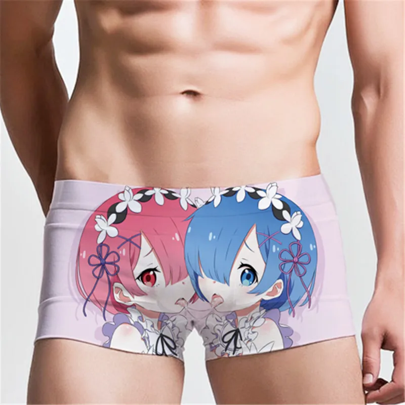 Re zero hajimeru isekai seikatsu Ram Rem белье с картинками аниме мужские трусы мультфильм подарок