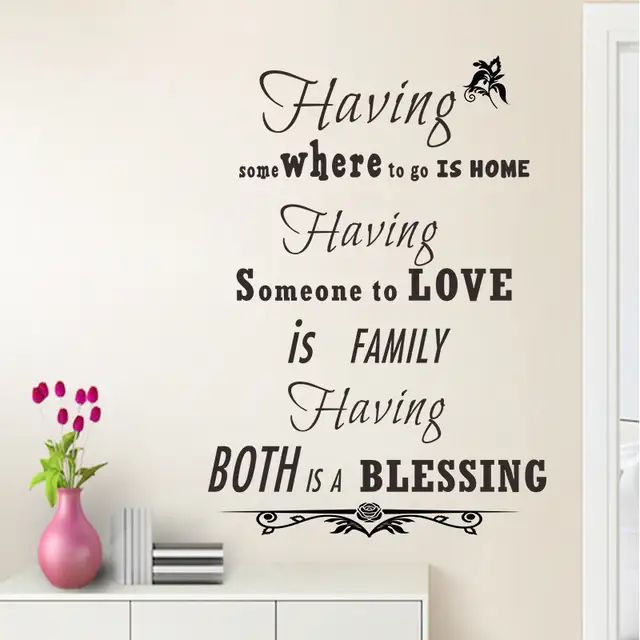 New Blessing Family Home Love Vinyl Wall Sticker Quotes Bedroom
