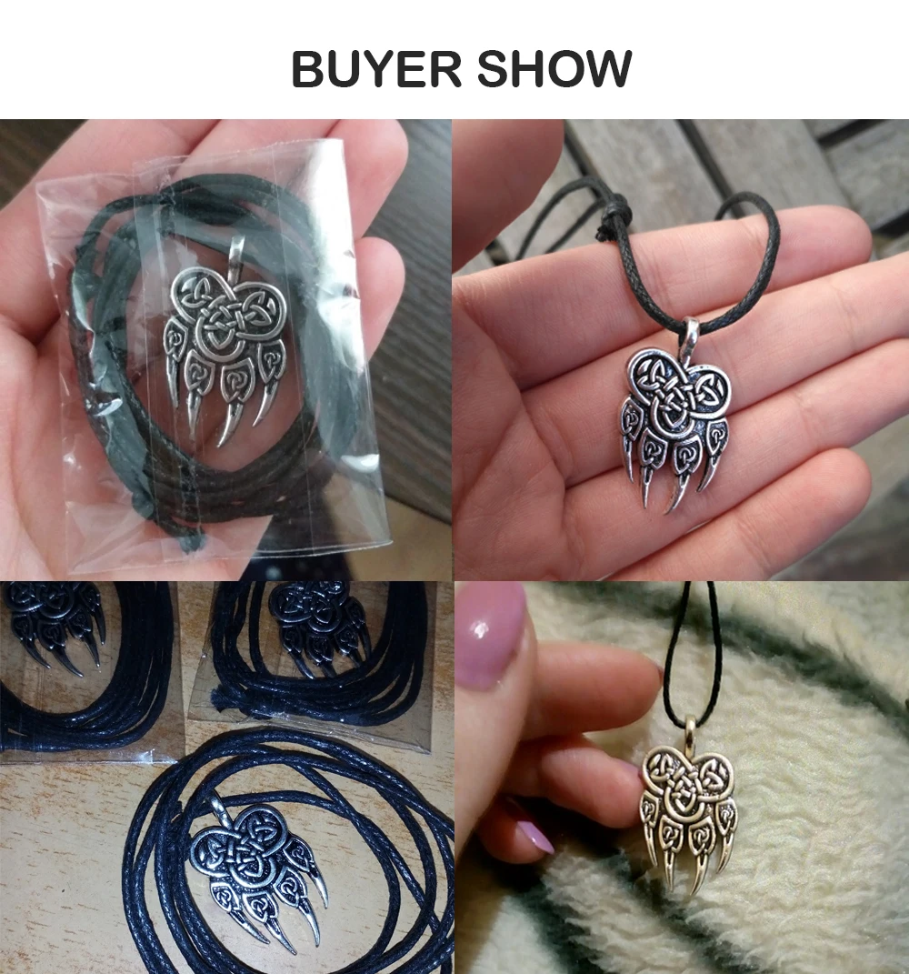 My Shape Viking Wolf Claws Pendant Necklaces Pendants Men Nordic Runes Viking Choker Bear Paw Charm Statement Necklace Women My Shape Viking Wolf Claws Pendant Necklaces Pendants Men Nordic Runes Viking Choker Bear Paw Charm Statement Necklace Women