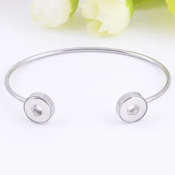 

Wholesale 10pcs New Trendy 316L stainless steel ginger snap Bangles Bracelets Beauty 65mm fit 12MM ginger snap buttons