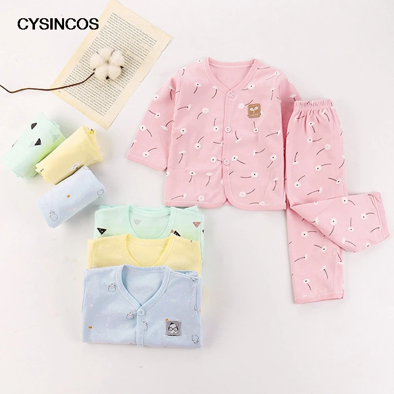 

CYSINCOS Cheapest Newborn Baby 0-3M Clothing Set Brand Baby Boy/Girl Clothes 100% Cotton Cartoon Underwear Free Shipping