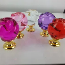 colorful rose crystal drawer cabinet knob pulls purple pink wine red clear glass dresser door handle knob fashion furniture knob