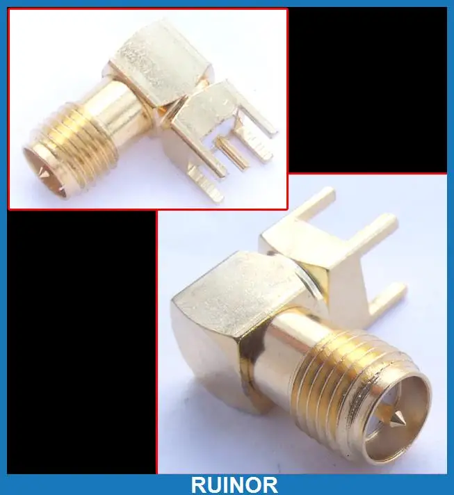 

100pcs SMA Male Plug Right Angle PCB Mount Soldering