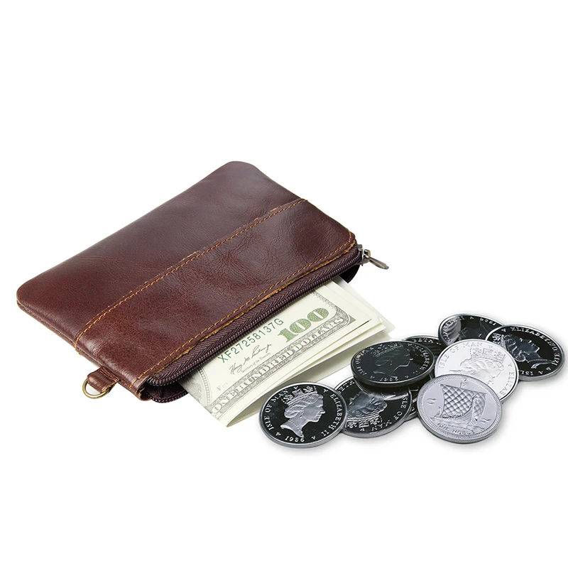 

J.M.D Cow Leather Coin Pockets Fits Cash And Coins Portable Mini Cion Wallets ID Credit Card Holder 8118Q
