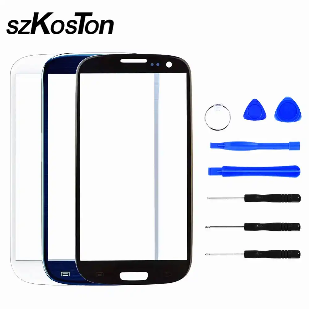 Black Front Outer Glass lens para Samsung Galaxy s3 i9300 LCD + Touch Screen