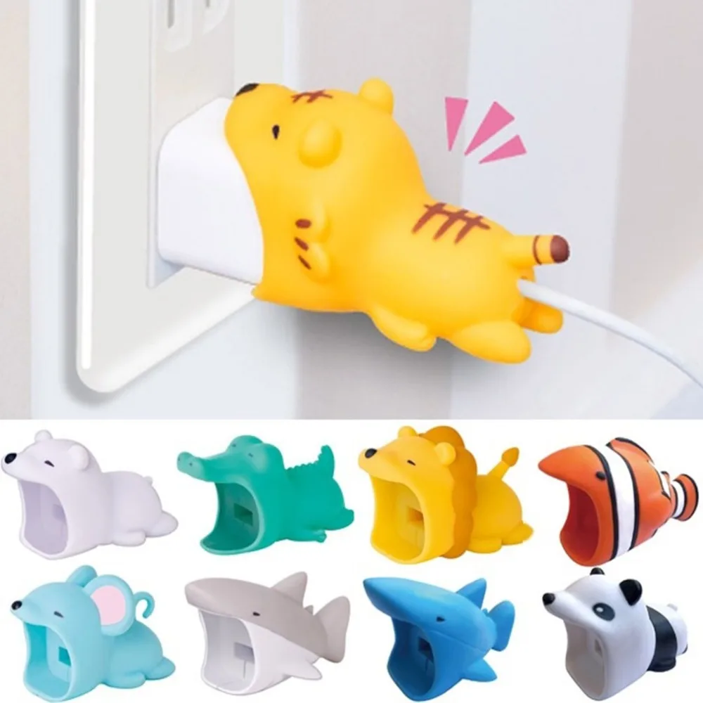 

Big Cartoon Cable Protector Data Line Cord Protector Protective Case Cable Winder Cover For iPhone USB Charging Cable Earphone