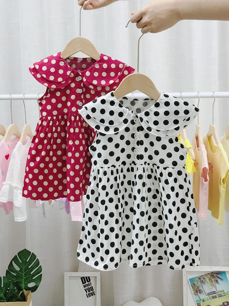 

Girl's Summer fashion dot vest dress