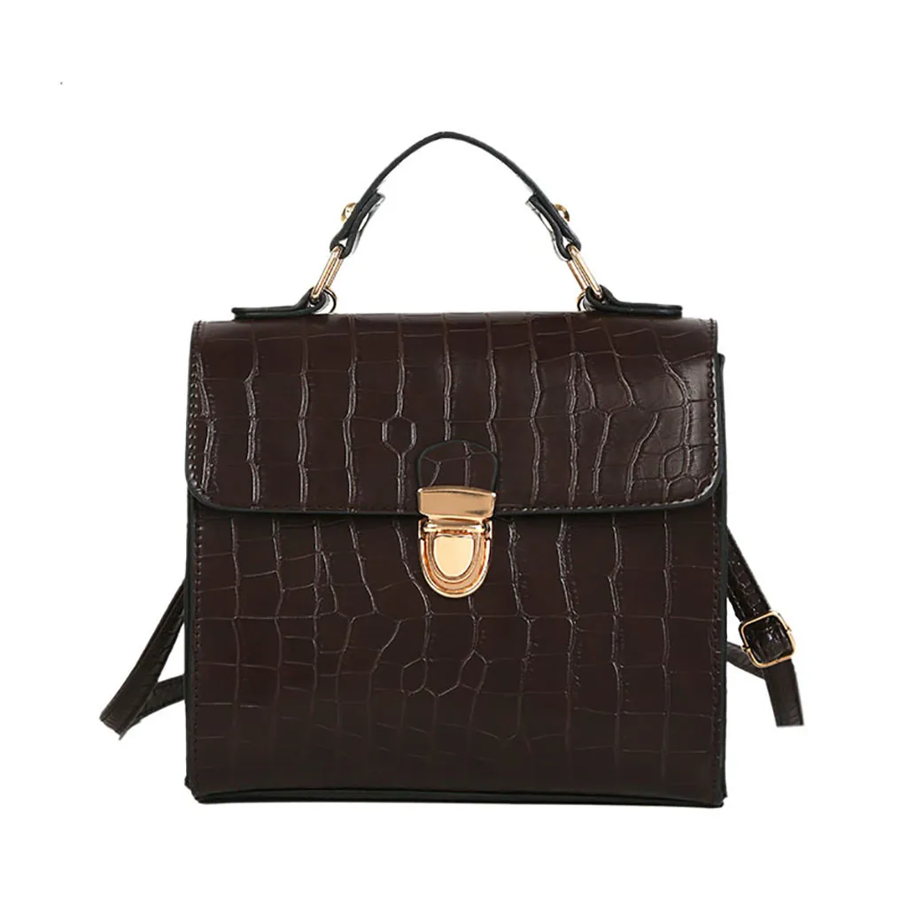 

CONEED 2019 New Women Vintage Crocodile Pattern Bag Wild Leather Women Handbags Luxury Casual Solid Clutch Messenger Bag De26