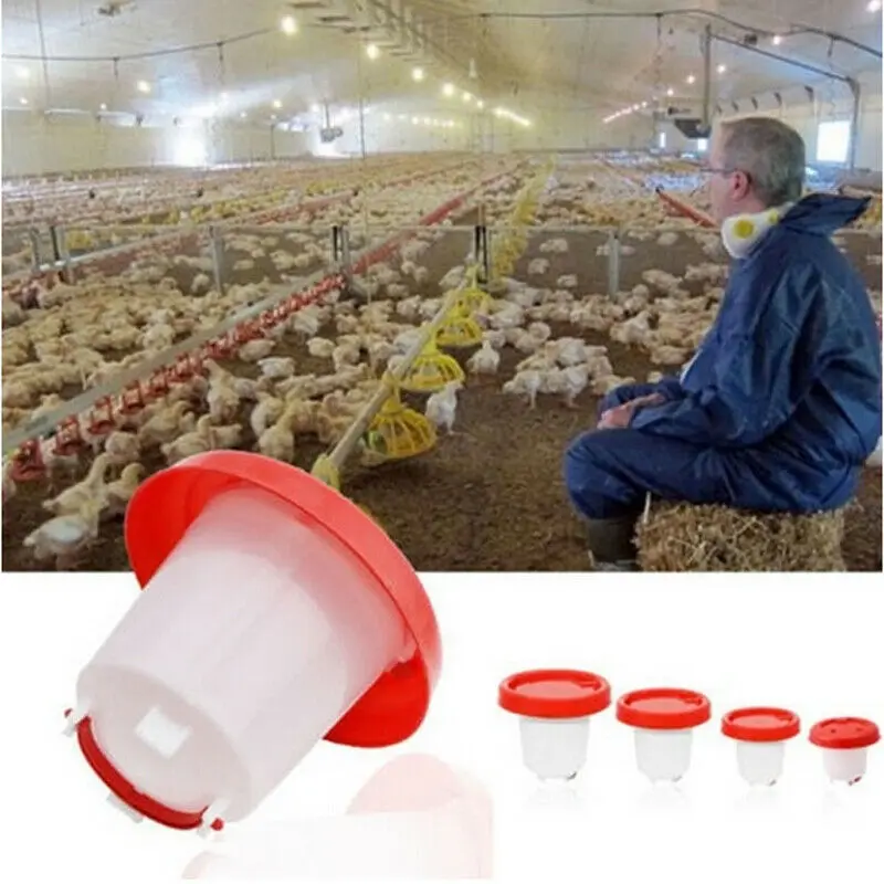 

New Convenient Plastic Chicken Farm Drinking Fountains Quail Poultry Hen Drinker Food Feeder 1.5 / 2.5 / 4L