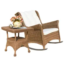 Sunshine outdoor rattan table and chairs villa courtyard garden leisure rocking chair coffee table combination