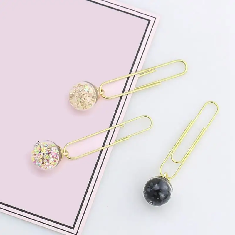 500 PCS Glass Ball Paper Notes Clips DIY Bookmark Metal Binder Letter For Teacher Gift | Канцтовары для офиса и дома