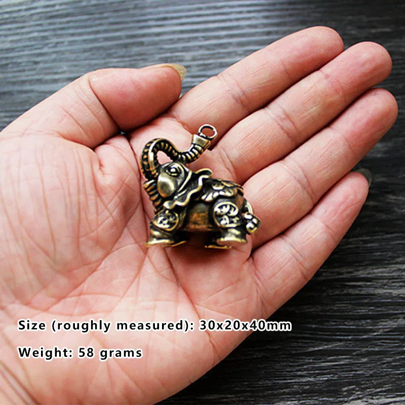 Acessórios de Equipamentos Bronze Dinheiro Sorte Elefante Auspicioso Ornamentos Anel Chave Animal Pingente Chaveiro Ferramentas Multi Edc Anel Chave 11 Cheap Ferram. atividade ar livre