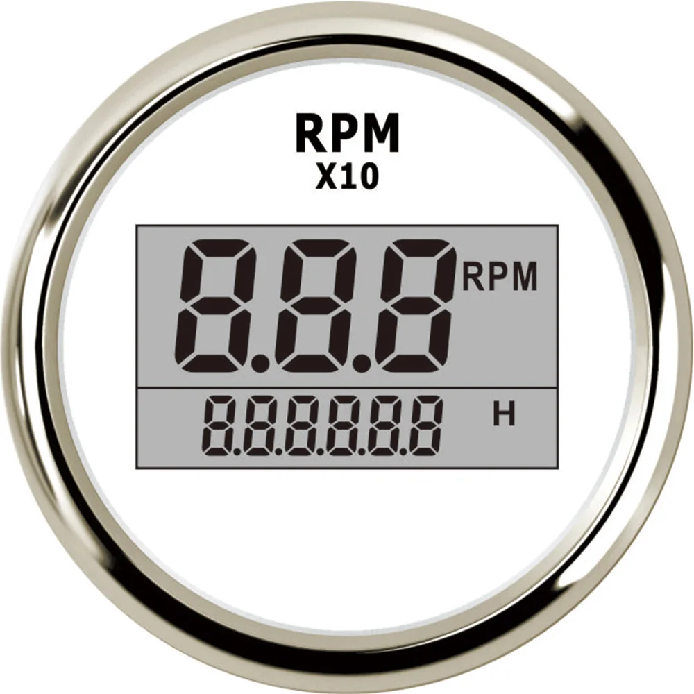 Светодиодный лодочный цифровой тахометр, счетчик моточасов для лодок, лодочного грузовика, для автомобиля, RV, водонепроницаемый измеритель оборотов, водонепроницаемый, 0-9990 об/мин, 52 мм