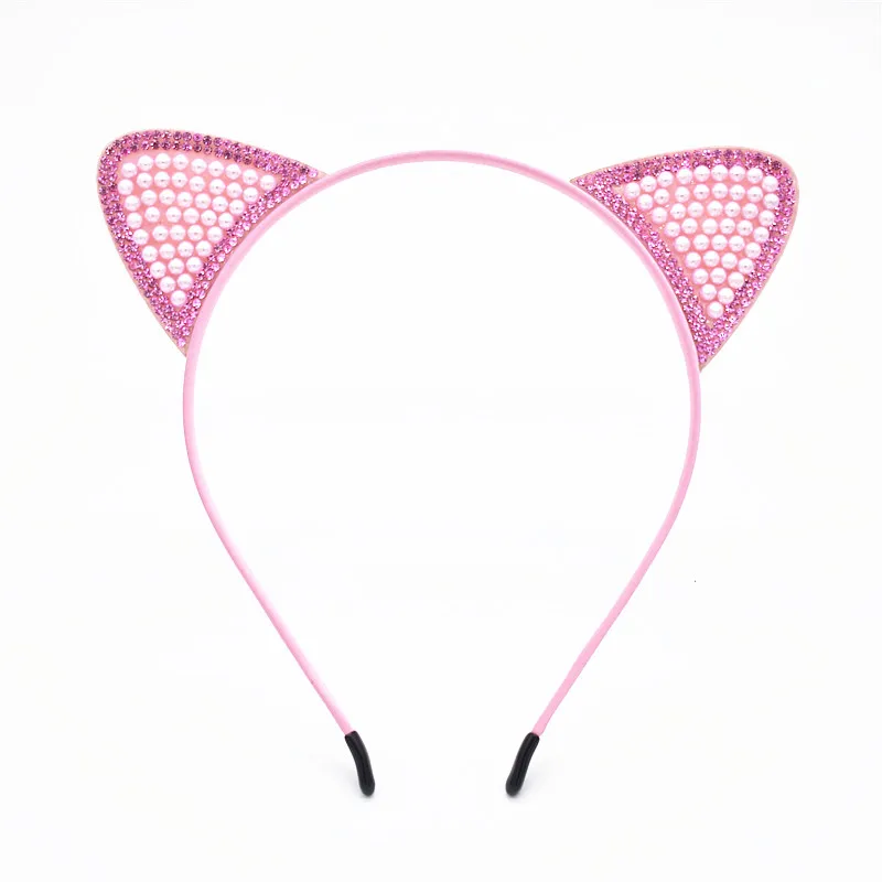 

1pcs Kids Cat Ears Headband Bezel With EarCrystal Hairband Festival Hair Girls Crown Rhinestone Headdress Novelty