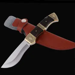 Высокое качество Охотничьи Ножи деревянной ручкой кемпинг выживания Тактические фиксированным нож Охота прямой нож мини EDC инструмент с