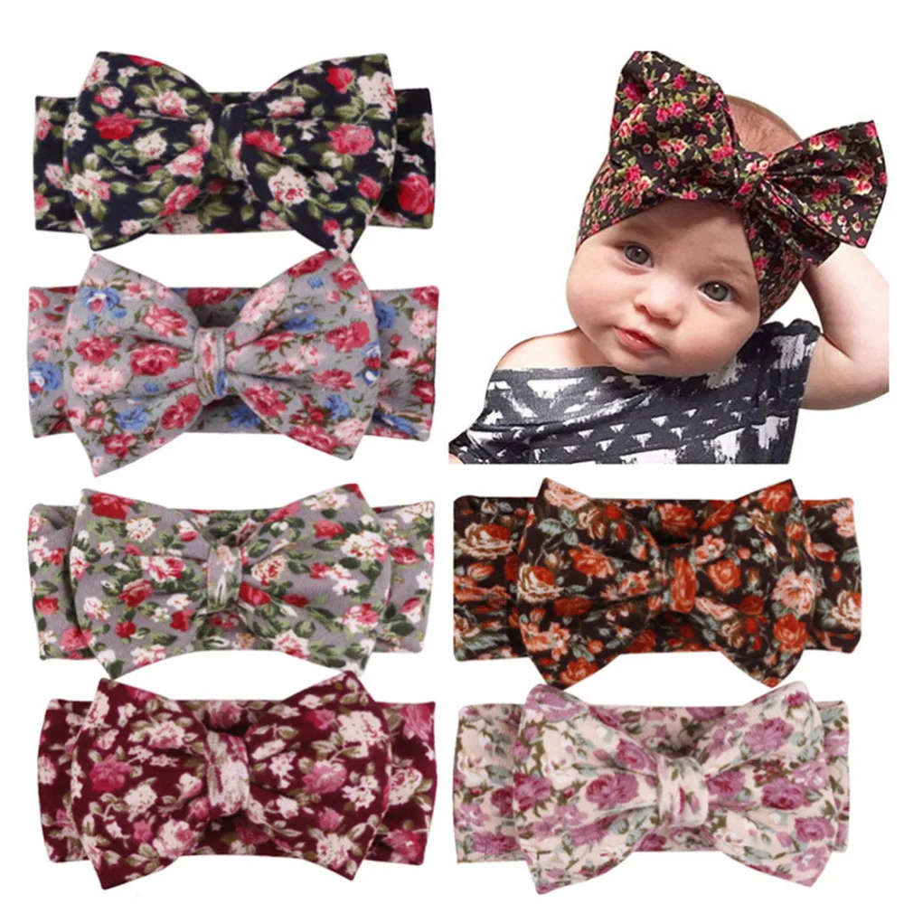 

Bohemia Headband Baby Kids Girl Child Toddler Newborn Infant Floral Turban Bow Head wrap Tie Headband Headwear Hair Accessories