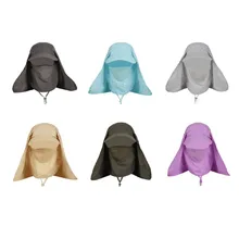 Быстросохнущая дышащая Съемная унисекс УФ-защита для лица и шеи, мужская и женская Солнцезащитная шляпа, многоцветная Съемная Солнцезащитная шапка