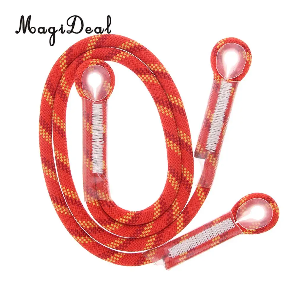 80cm Climbing Prusik Cord Pre Sewn Eye to Eye Nylon Loop Rope Dual Leg Fall Protection Safety Lanyard with Carabiners