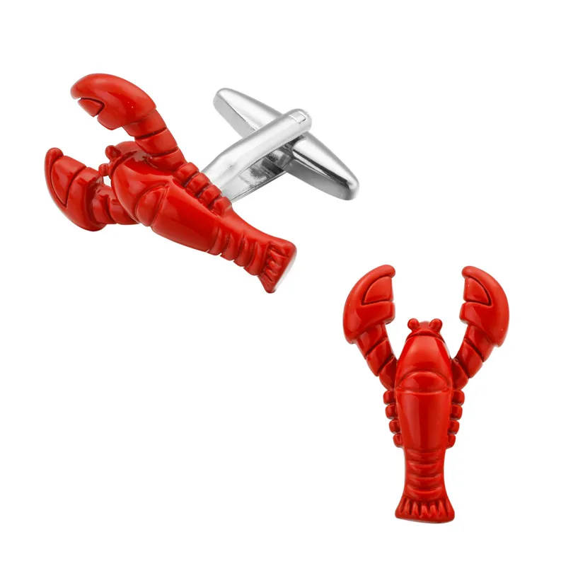 

A pair of red lobster Cufflinks interesting Red Lobster Festival Wedding Dress Shirt Mens Jewelry Cufflinks Cuff Links