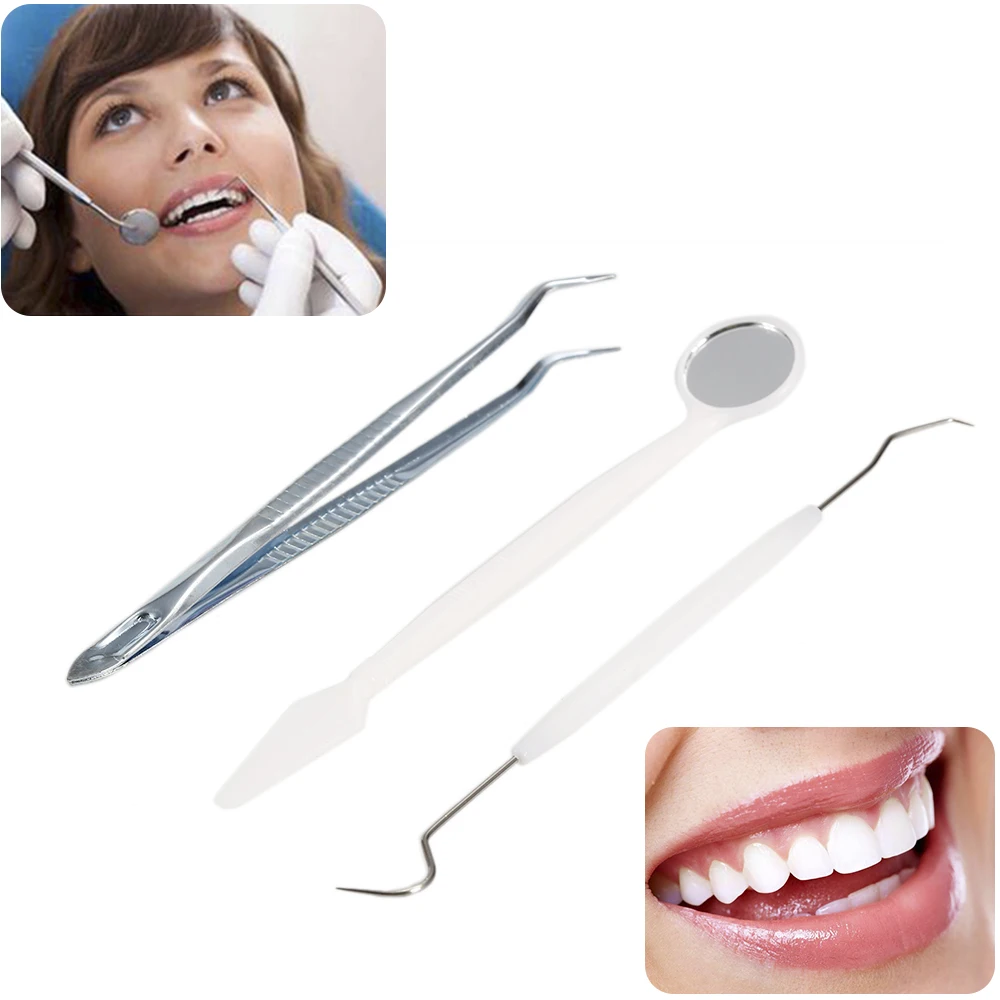 Стоматологическое зеркало из нержавеющей стали, стоматологический стоматолог, подготовленный набор инструментов, зонд, набор для ухода за зубами, пинцет, мотыга, серповидный скалер