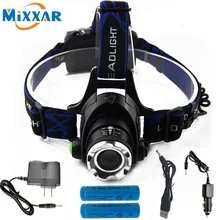 RU 3800LM Cree XM-L T6 Led Headlamp Zoomable Headlight Waterproof Head Torch flashlight Head lamp Fishing Hunting Light