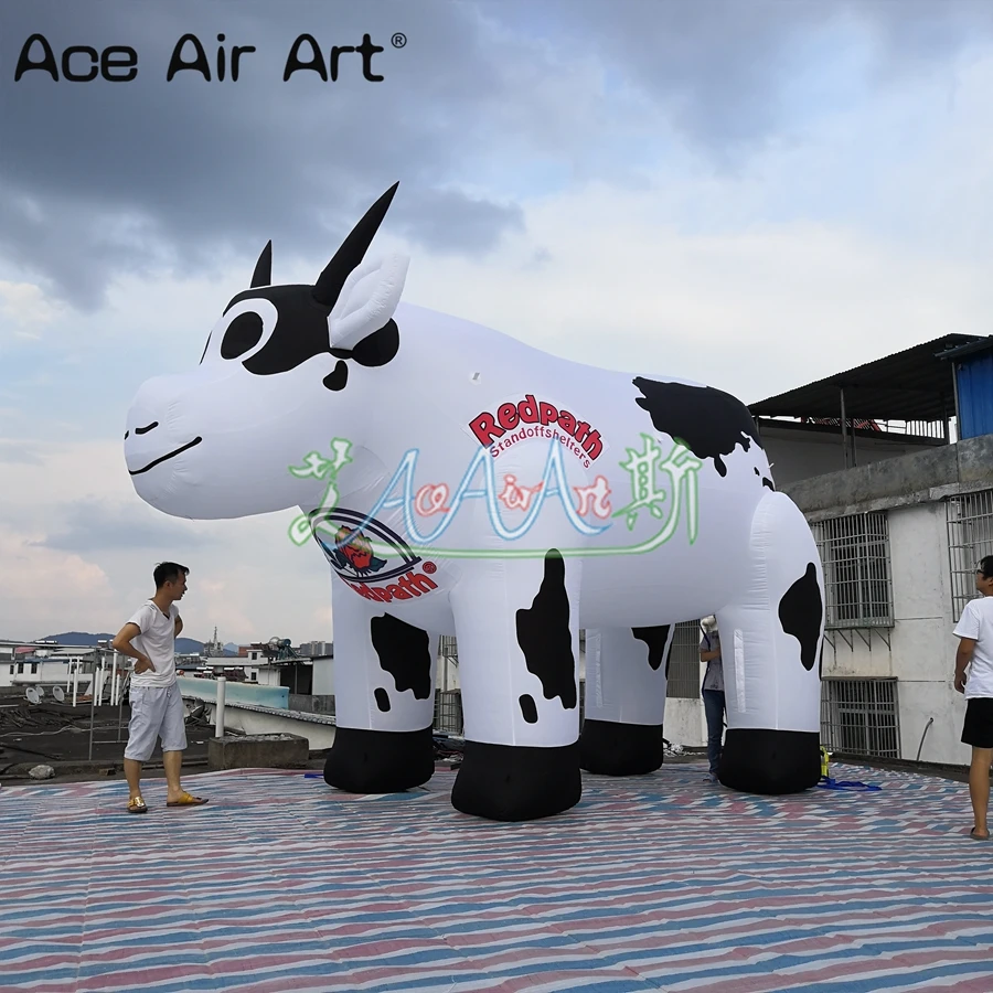  Customized new design cute vivid large standing inflatable milk cow for trade show advertising in N