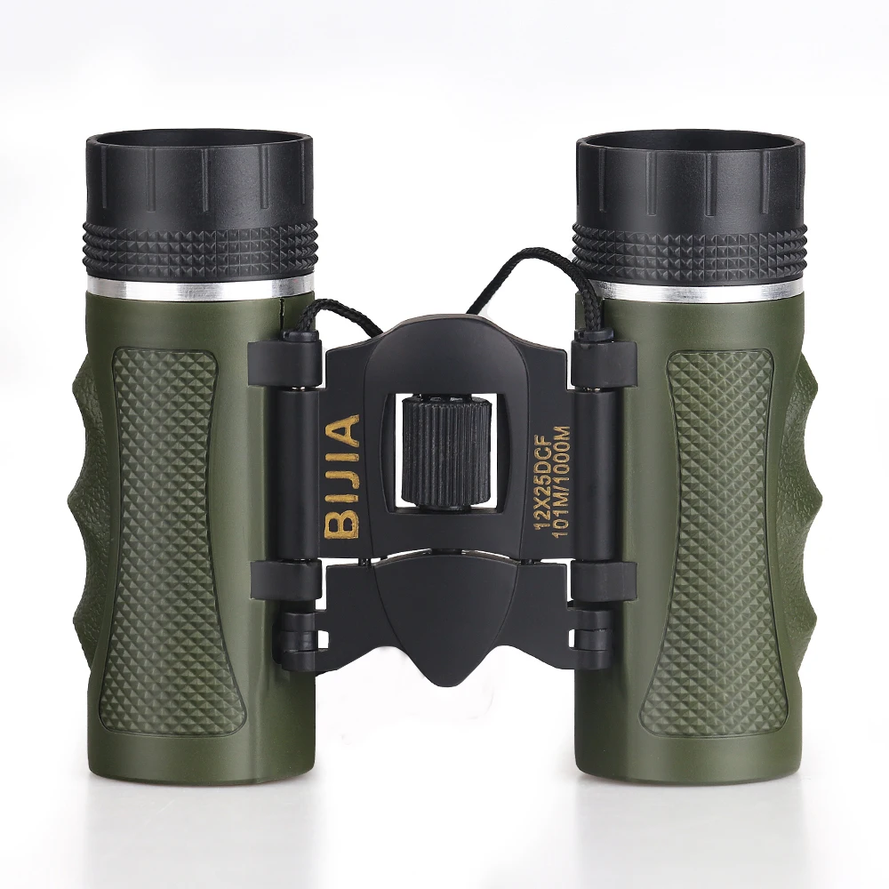 BIJIA 12x25 مصغرة يوم ضوء تلسكوب المهنية مجهر السفر في الهواء الطلق للطي مناظير المعيشة للماء