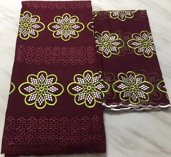 

Hot sale african swiss voile lace in switzerland 5+2yards nigerian lace fabrics latest african laces 2019 cotton lace PL-E74