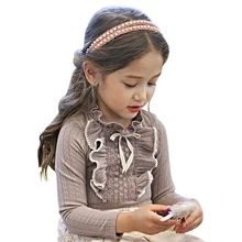 Girl Lace Shirt Princess High Quality Ruffle Callor Blouse Baby Girl Clothes Cotton Tops Spring Autumn Winter Children Clothing