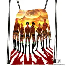 На заказ attack_on_titan_bowser_Drawstring рюкзак сумка милый рюкзак для детей(черная спинка) 31x40 см#180611-03-129