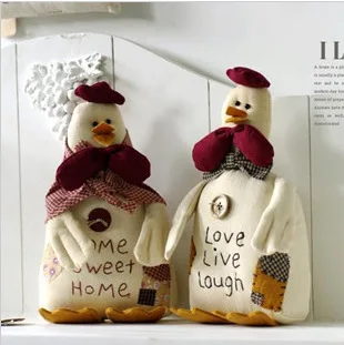 

2pcs/lot Japan Style Countryside Lovely Soft Chicken Couple Hand-made Soft Craft Home Decoration Gift Hot Selling! S1033