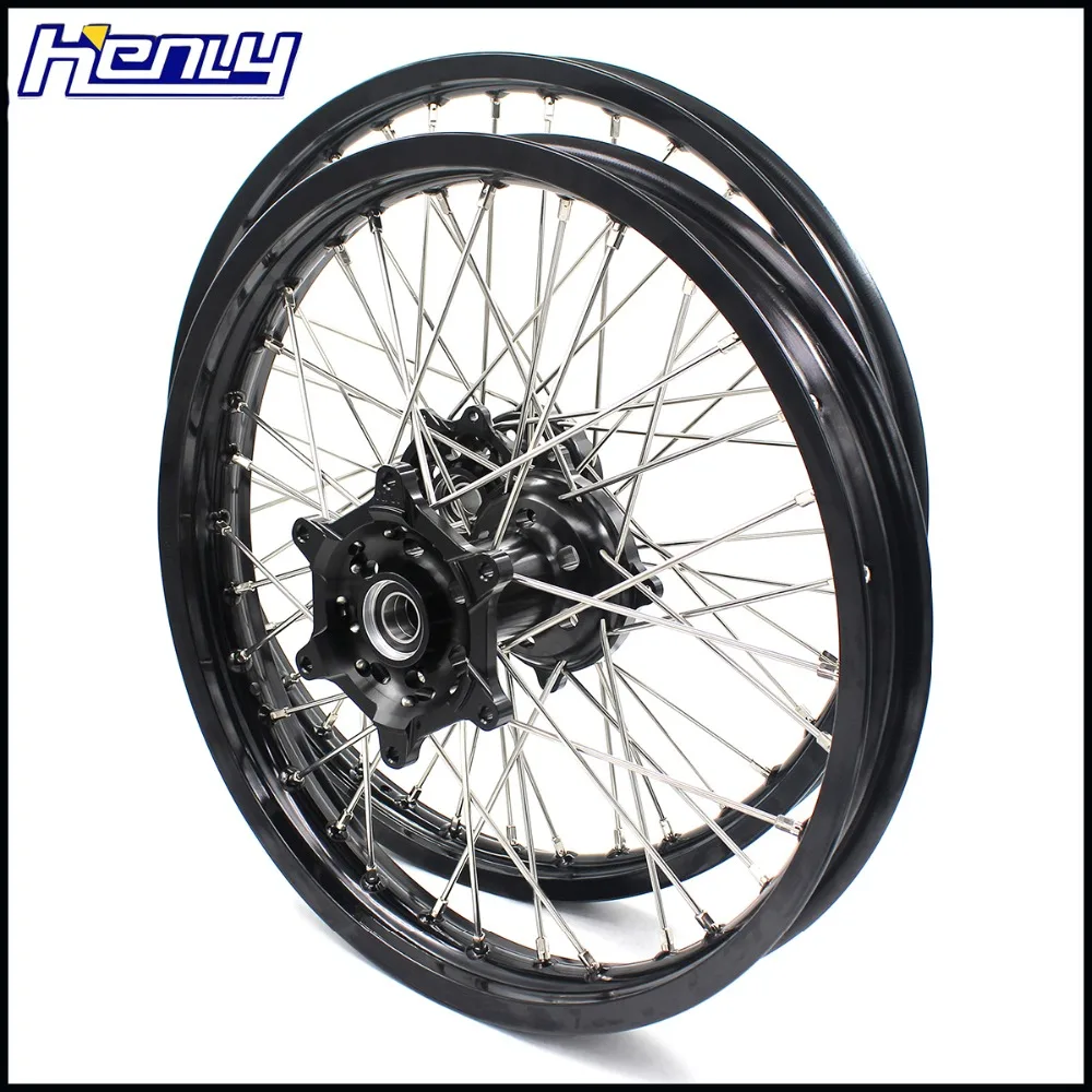 21/19 MX грязи велосипедные колеса Набор для HONDA CR125R CR250R 2002-2013 CNC черные ступицы