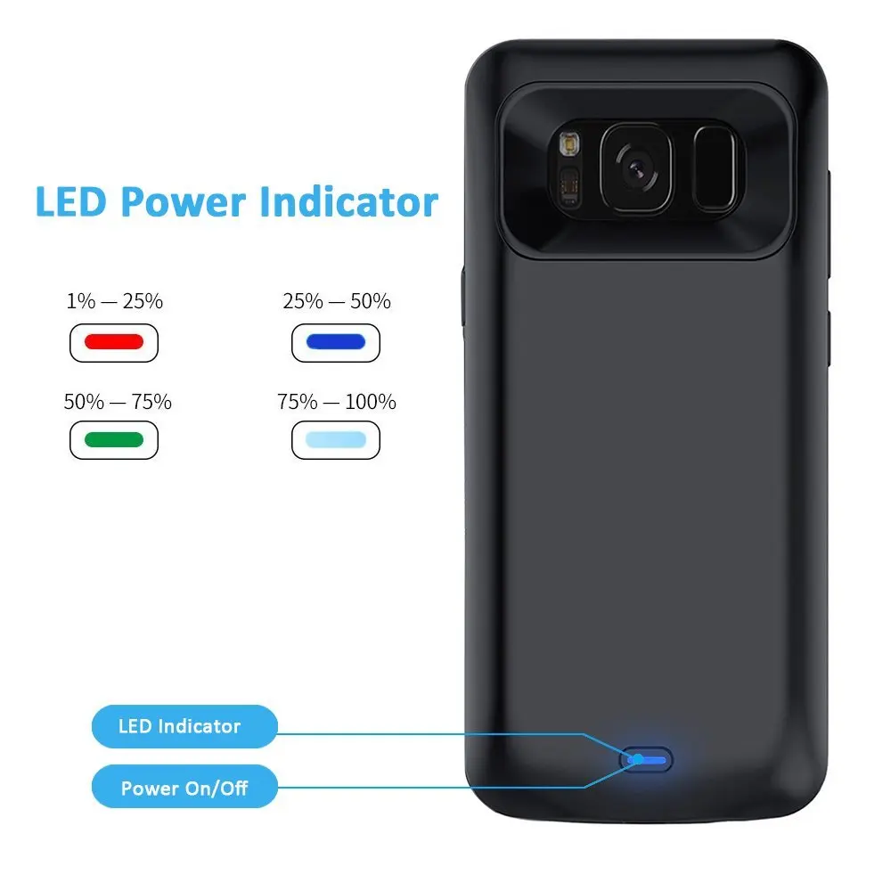 Для Galaxy S8 плюс Батарея случае 5500 мАч Батарея Портативный Зарядное устройство защитный зарядный Чехол Пакет Запасные Аккумуляторы для телефонов Чехол для Samsung S8