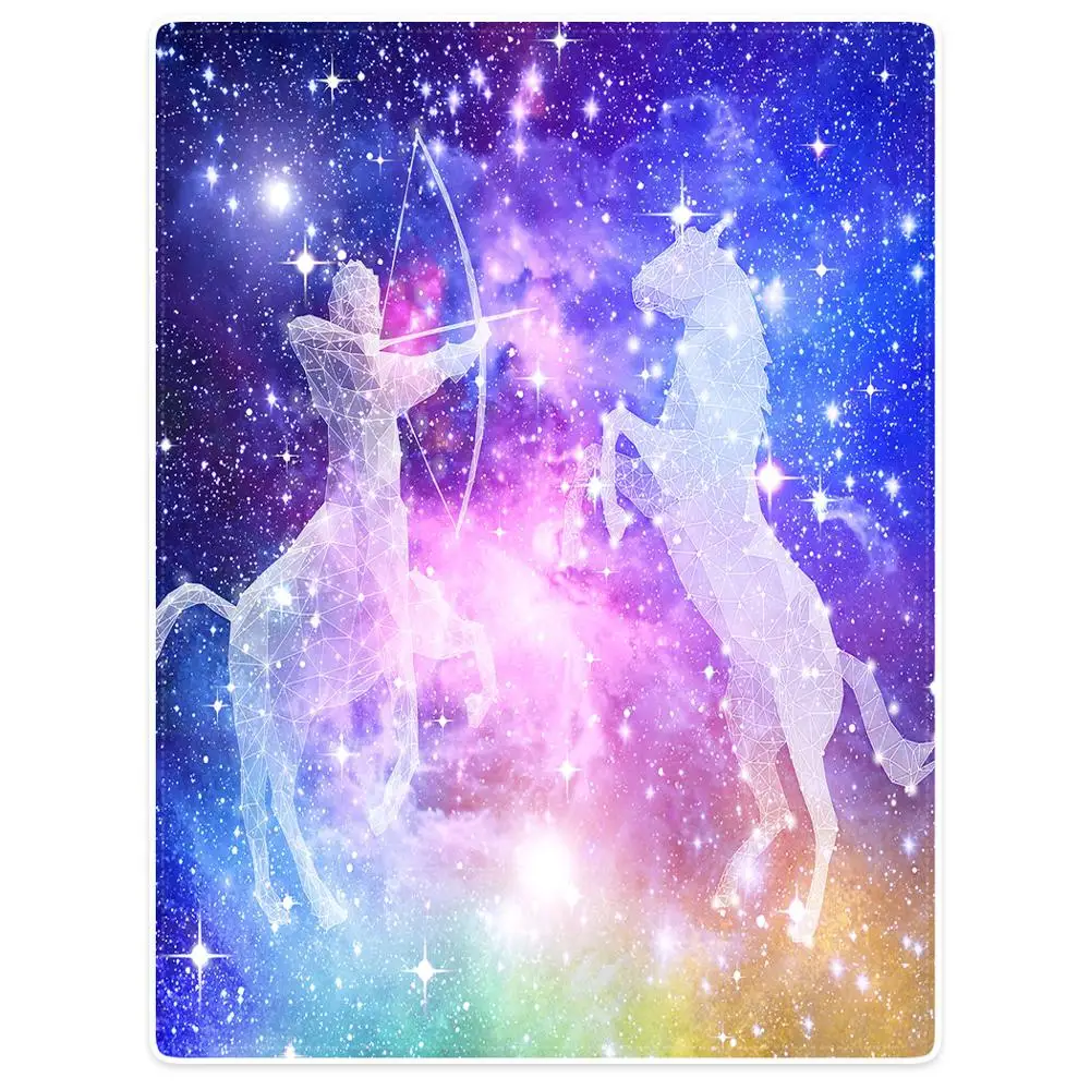 

Blankets Cobertor Warmth Soft Plush Blue Galaxy Star Human Beast Unicorn Sofa Bed Throw a Blanket Plaid