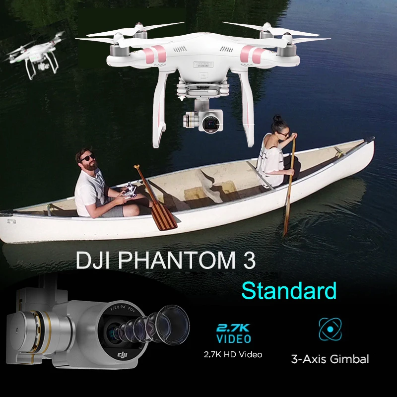

Original DJI Phantom 3 Standard Version Rc Drone With 3-Axis Gimbal RTF 2.7K HD Camera Gimbal buildin GPS system