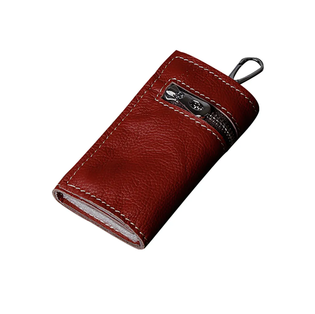 

2020 Wallet Women Wallets Unisex Retro Zipper Tri-fold Leather Key Holder Wallet Coin Purse Card Holder Cartera De Mujer Cartera
