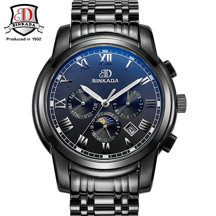 Watches font b Men b font Original BINKADA Automatic Watches Relogio Masculino Luxury Brand Waterproof font