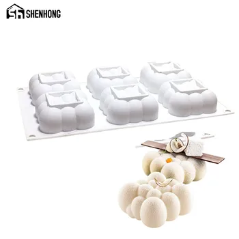 

SHENHONG New 6 Hole Cloud Cake Mold For Baking Dessert Art Mousse Silicone 3D Mould Silikonowe Moule Pastry Chocolate Pan