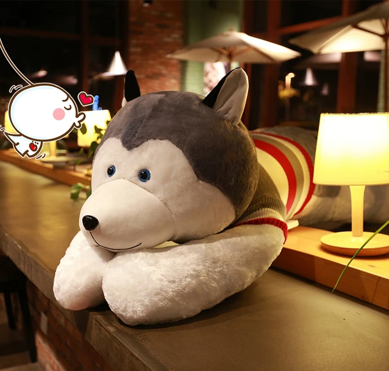 Pop Jumbo Animal Husky Plush Toy Giant Stuffed Cartoon Dog Doll Sleeping Pillow for Girlfriend Gift Decoration 150cm 170cm 190cm DY50439 (5)