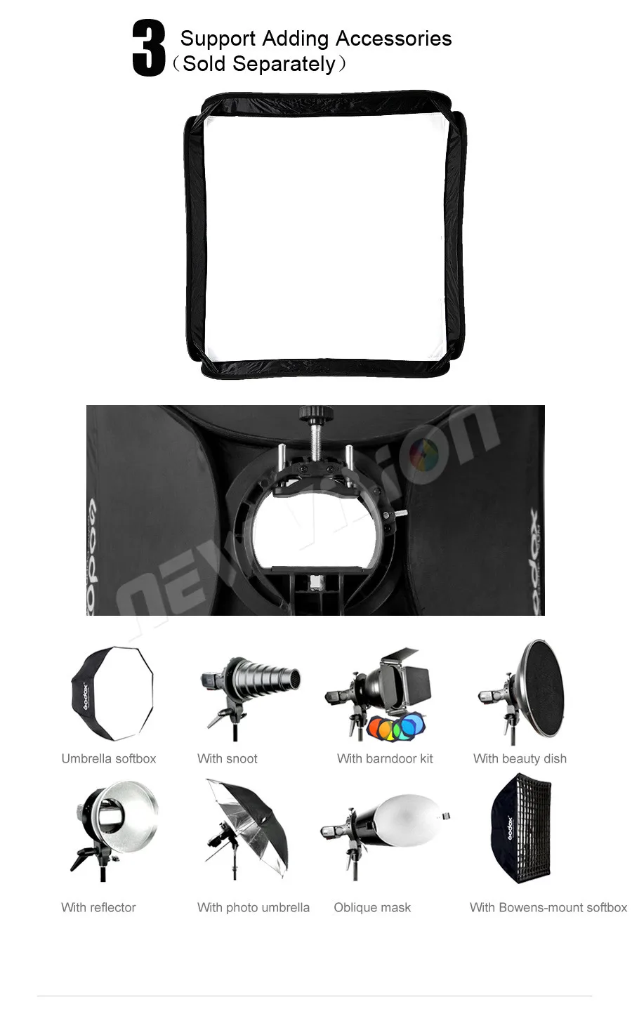 Godox Ajustable Speedlight Flash софтбокс 80 см* 80 см/31* 31in+ S Тип Кронштейн Bowens комплект для студийной съемки Speedlite