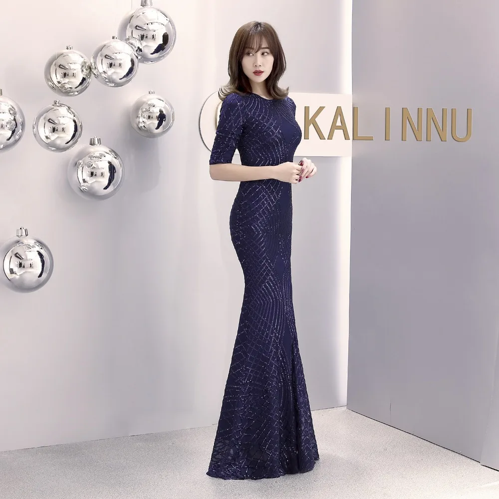 Formal dress Bead Half sleeve stripe Slim TrumpetMermaid Host Club night Long Party Maxi Dress for woman (12)