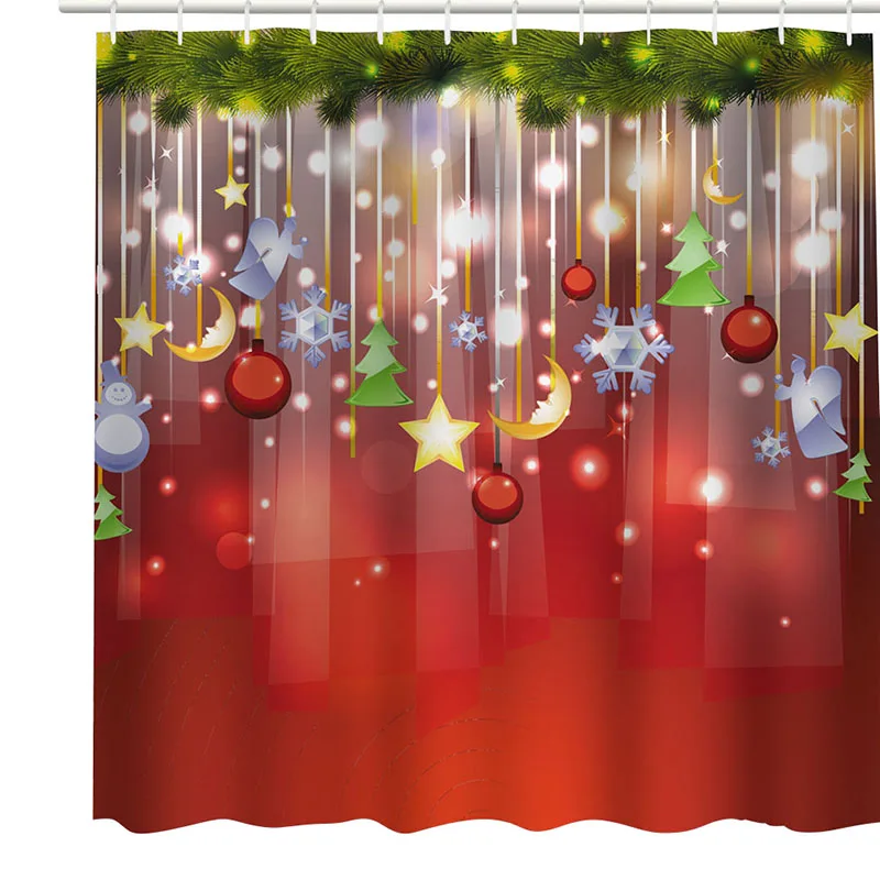 christmas decorations Xmas home Shower Curtain Santa Claus Snow Man