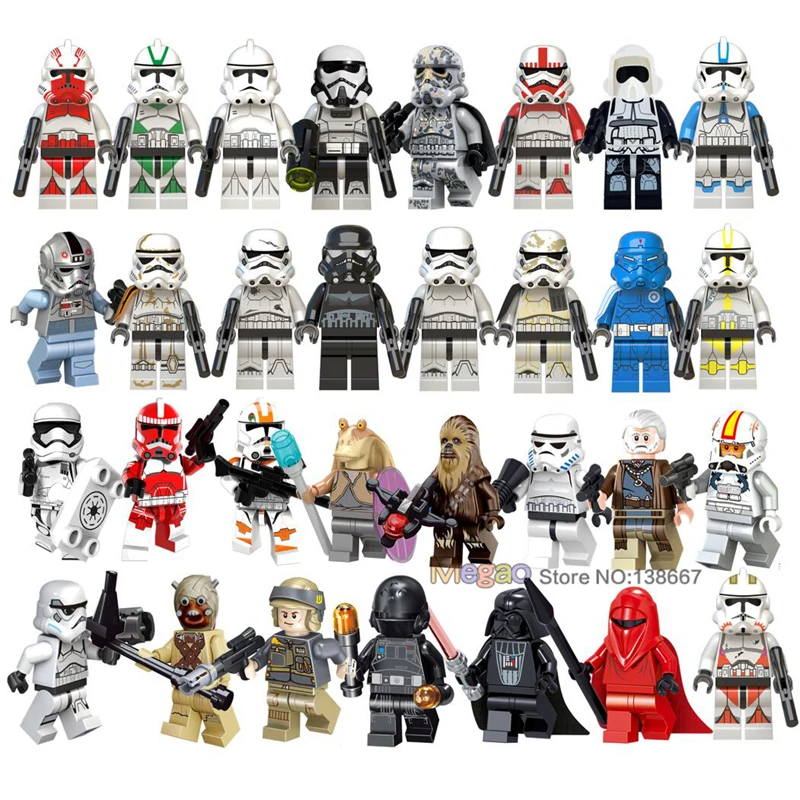 

Building Blocks Darth Vader Jedi Clone Rebel Trooper Imperial Ground Crew Lor San Tekka Army Toys